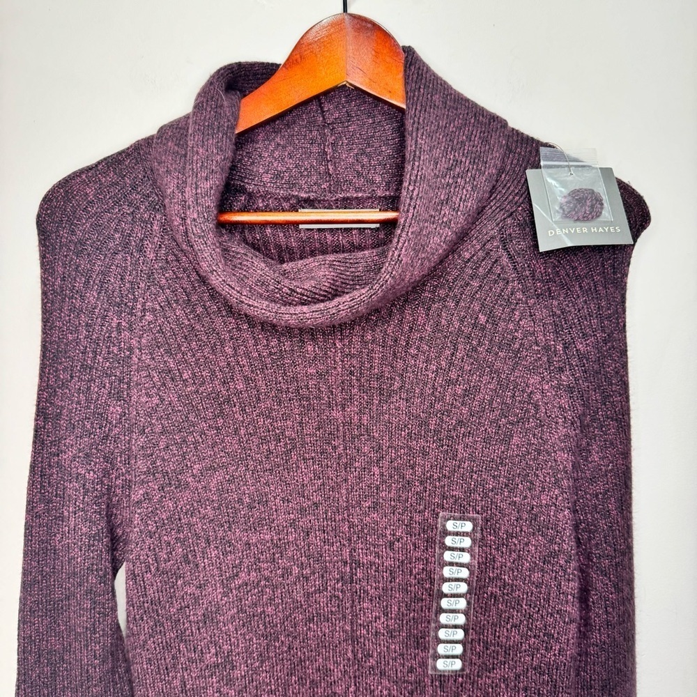 Denver Hayes Purple Knit Turtleneck Sweater Size Small NWT - Picture 7 of 7